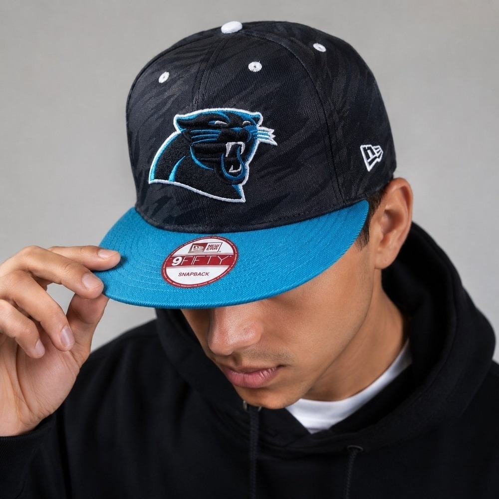 New Era 9FIFTY Carolina Panthers Snapback Hat NFL Black Blue NWT